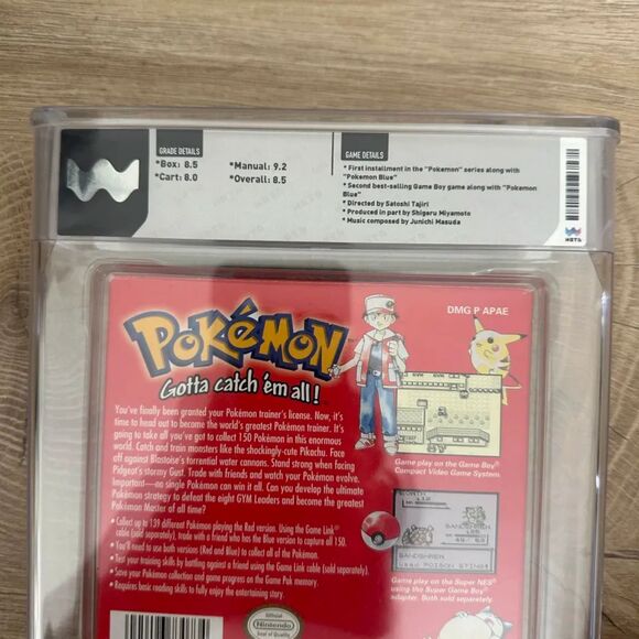 WATA Grade 8.5 Pokemon Yellow & Red CIB Charizard Pikachu Nintendo Gameboy - Picture 4 of 9